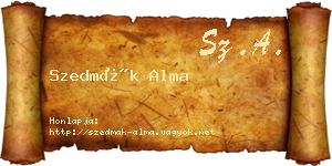 Szedmák Alma névjegykártya